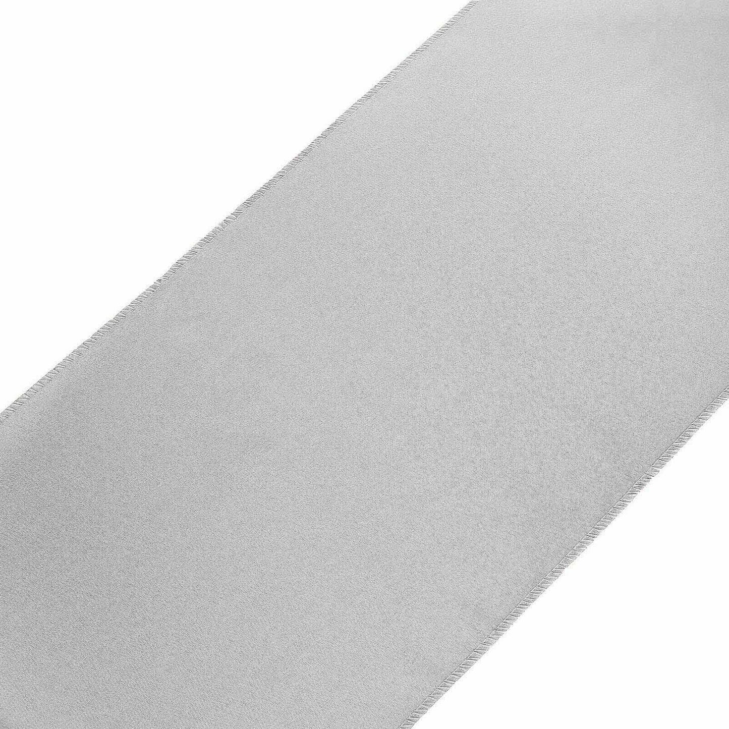 Balsacircle 5 Pieces Silver 12" X 108" Polyester Table Top Runners Wedding Party Linens