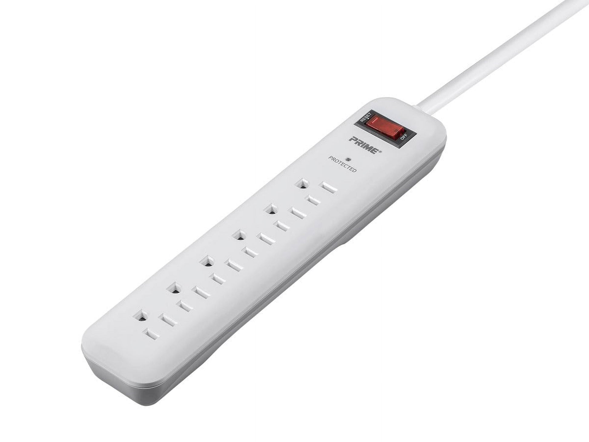 8 Ft. L 6 Outlets Surge Protector White 1000 J