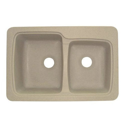 33" X 22" Top Mount Self-Rimming Savannah Kitchen Sink, Available in Various Colors