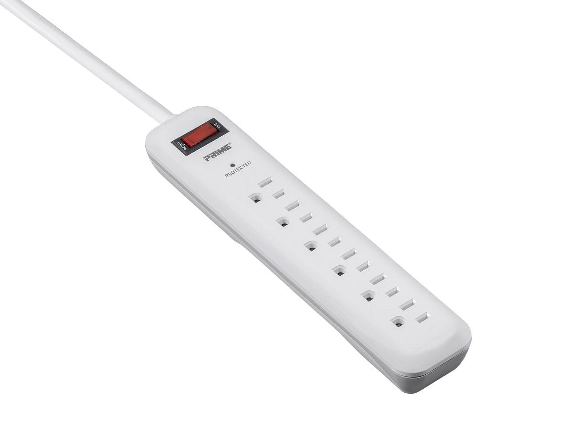 8 Ft. L 6 Outlets Surge Protector White 1000 J