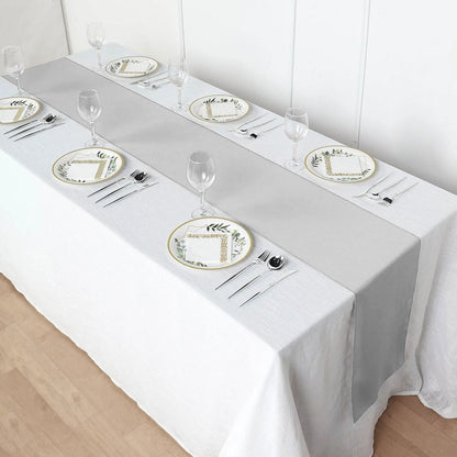 Balsacircle 5 Pieces Silver 12" X 108" Polyester Table Top Runners Wedding Party Linens