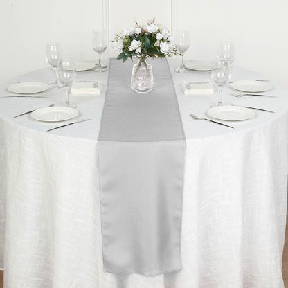 Balsacircle 5 Pieces Silver 12" X 108" Polyester Table Top Runners Wedding Party Linens